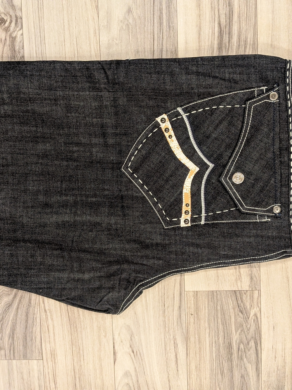 Parish Nation Men’s Black Raw Denim Jean Shorts Classic New Old Stock 42 - Picture 6 of 6